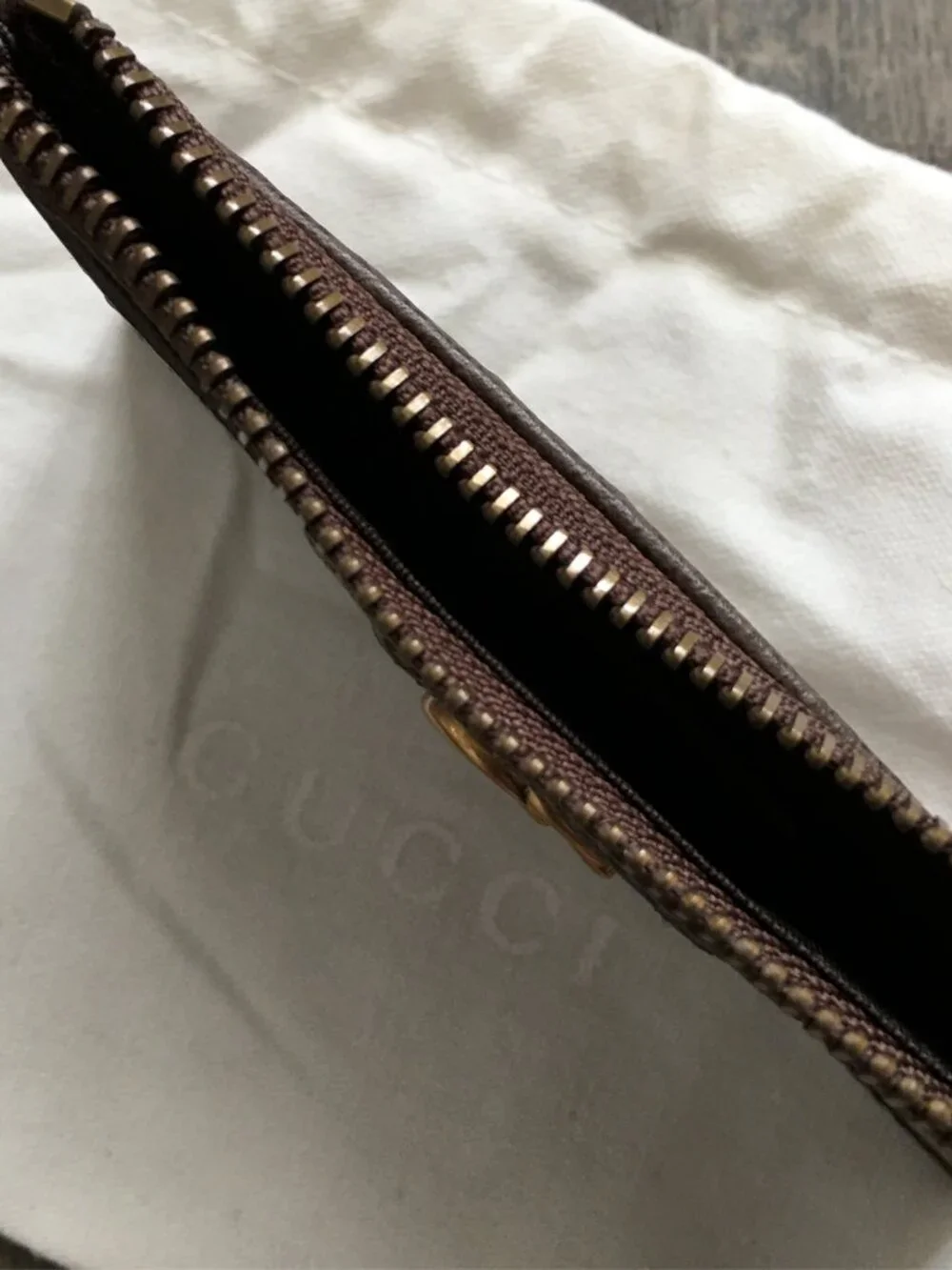 GG Supreme Monogram Web Ophidia Coin Case Brown